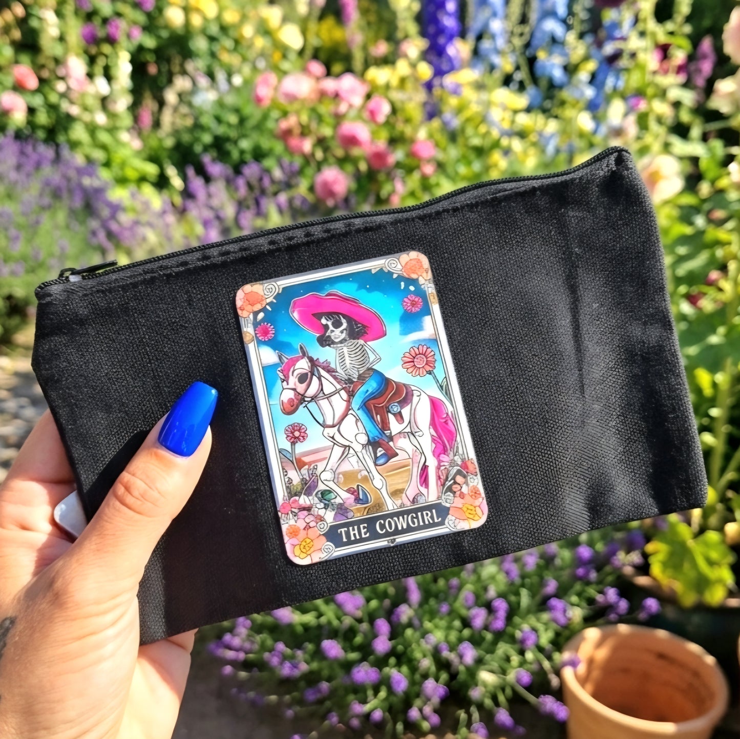 The Cowgirl Tarot Zip Up Bag / Pouch