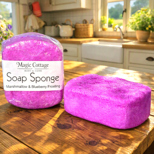 Marshmallow & Blueberry Frosting Soap Sponge